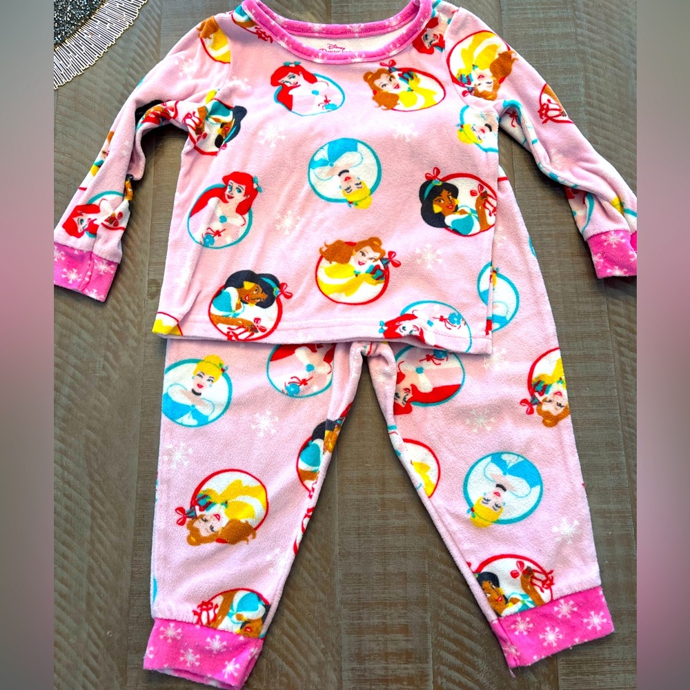 Disney Princess Pink Pajama Set for Kids 2T